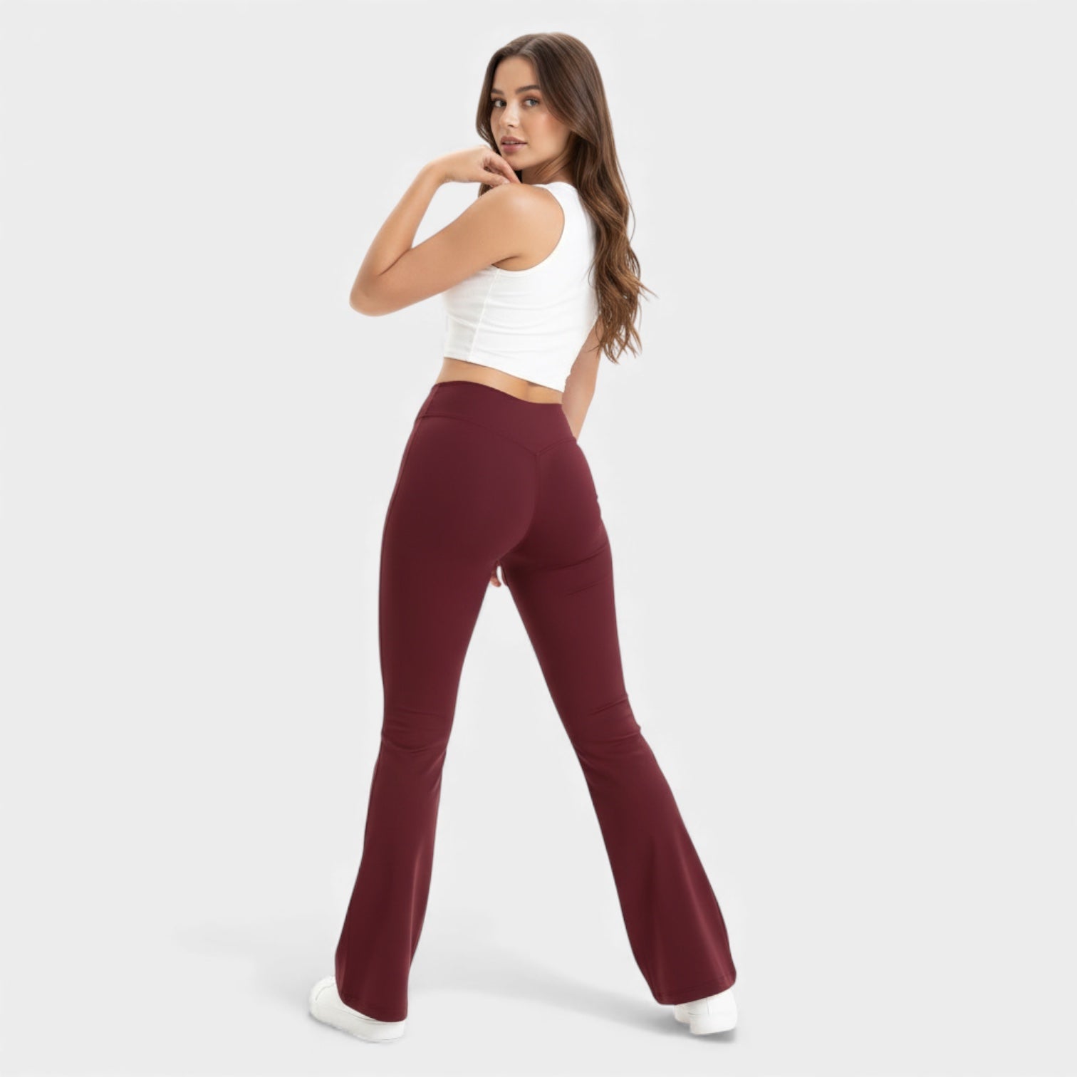 Leggings évasés à taille haute pour femmes – stretch sculptant