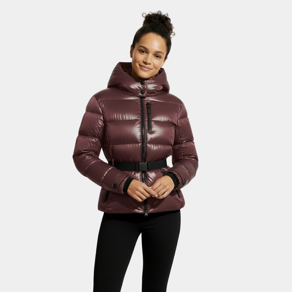 Doudoune matelassée ceinturée pour femme - Manteau d'hiver