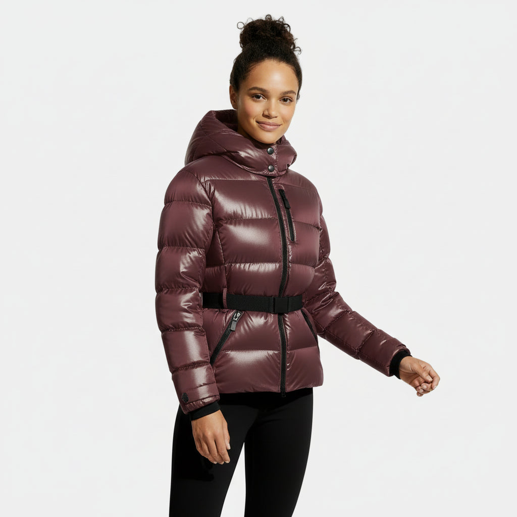 Doudoune matelassée ceinturée pour femme - Manteau d'hiver