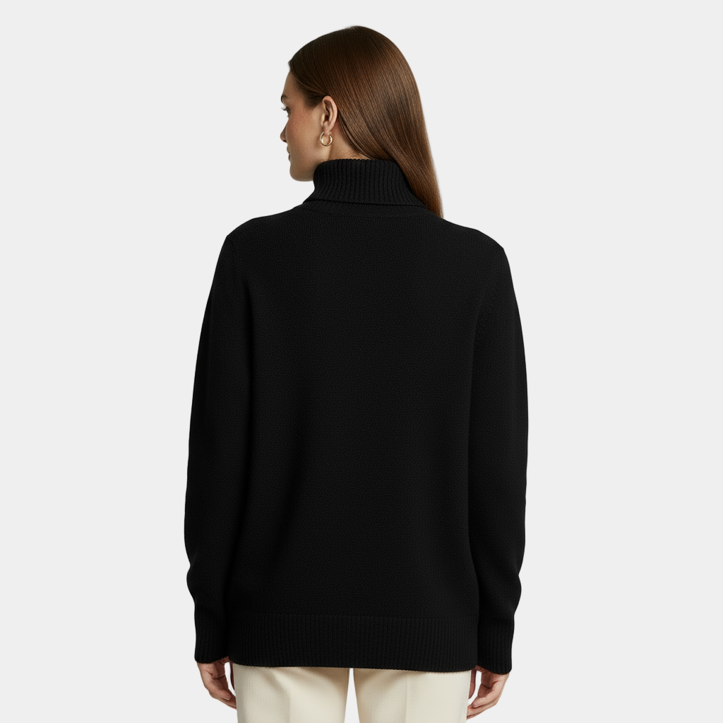 Pull en cachemire pour femme à col roulé chic
