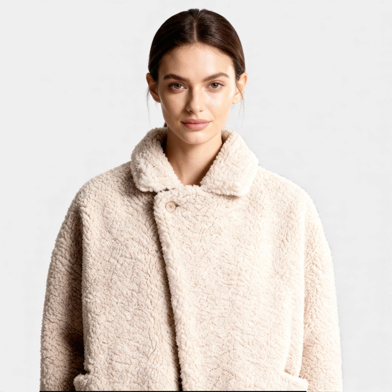 Veste sherpa pour femmes en fausse fourrure douce