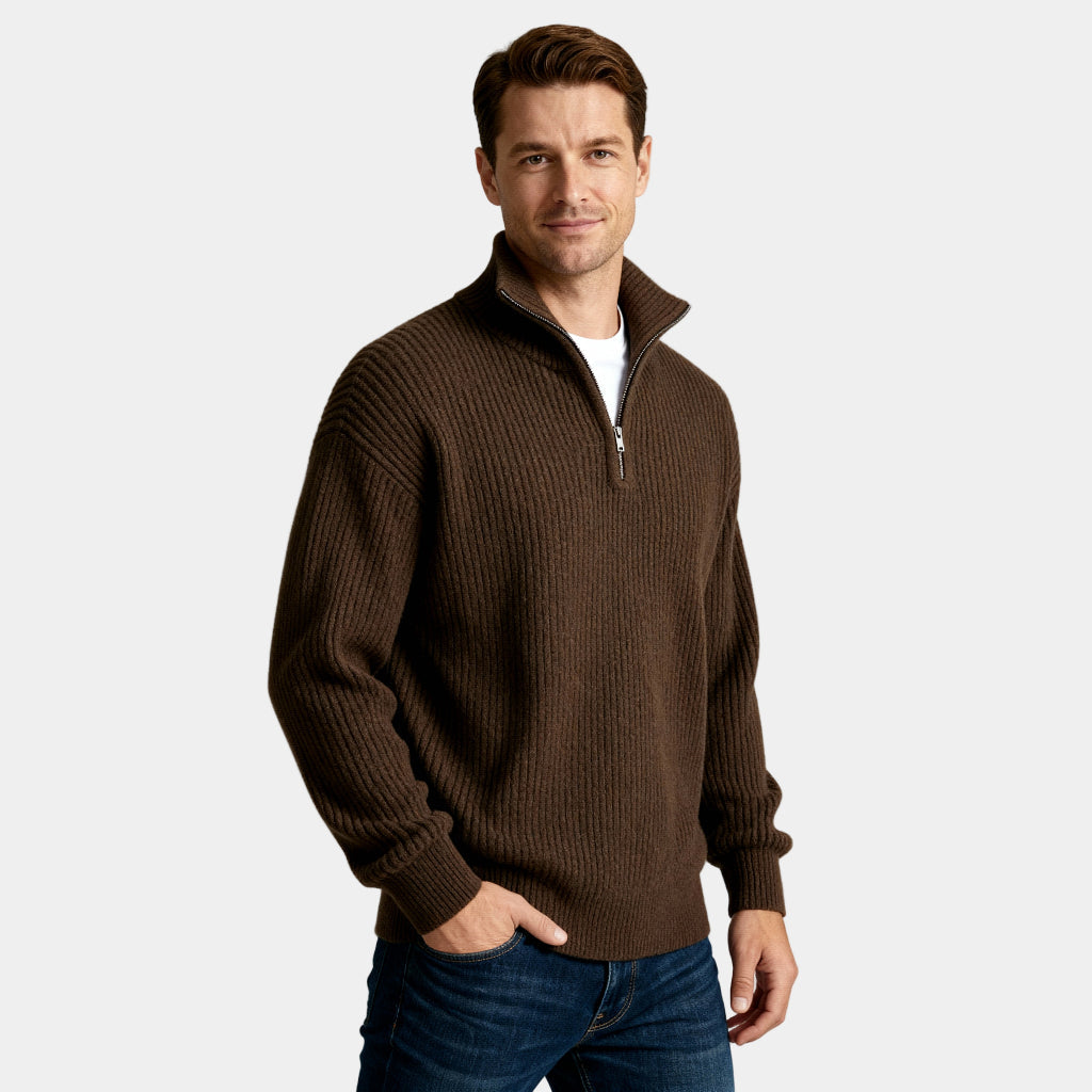 Pull en maille à demi-zip pour homme