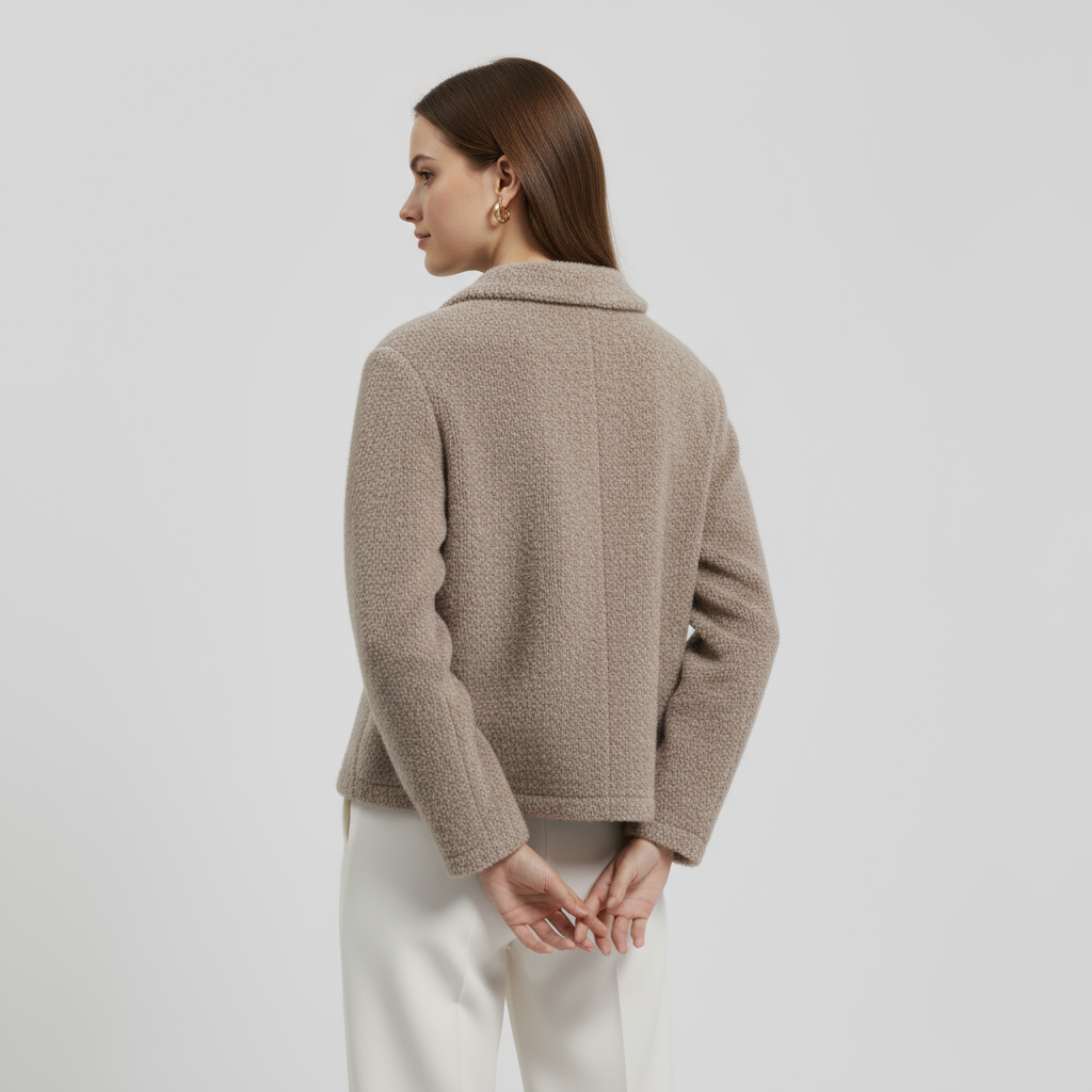 Cardigan texturé en laine mélangée pour femmes