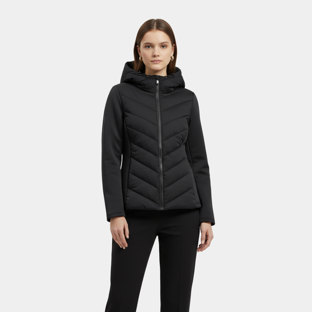 Veste coupe-vent matelassée pour femmes avec manches extensibles