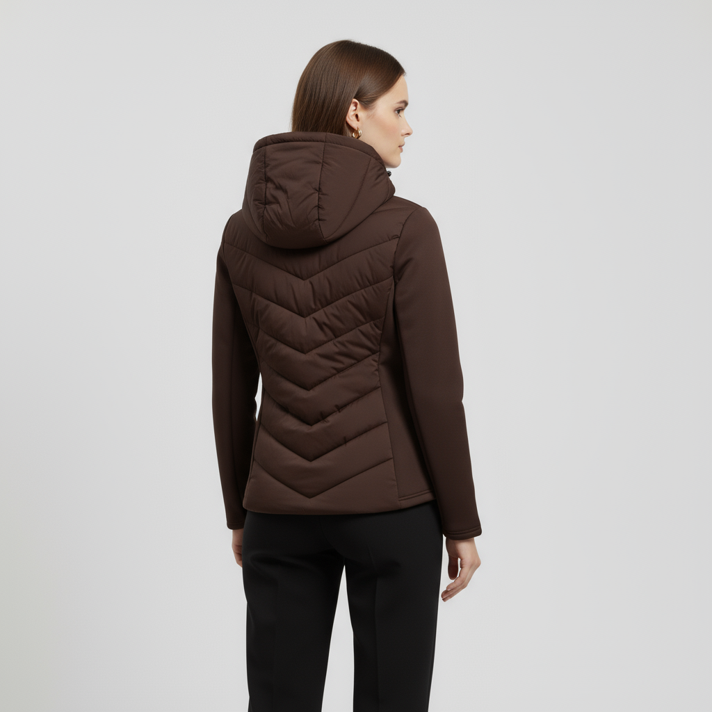 Veste coupe-vent matelassée pour femmes avec manches extensibles