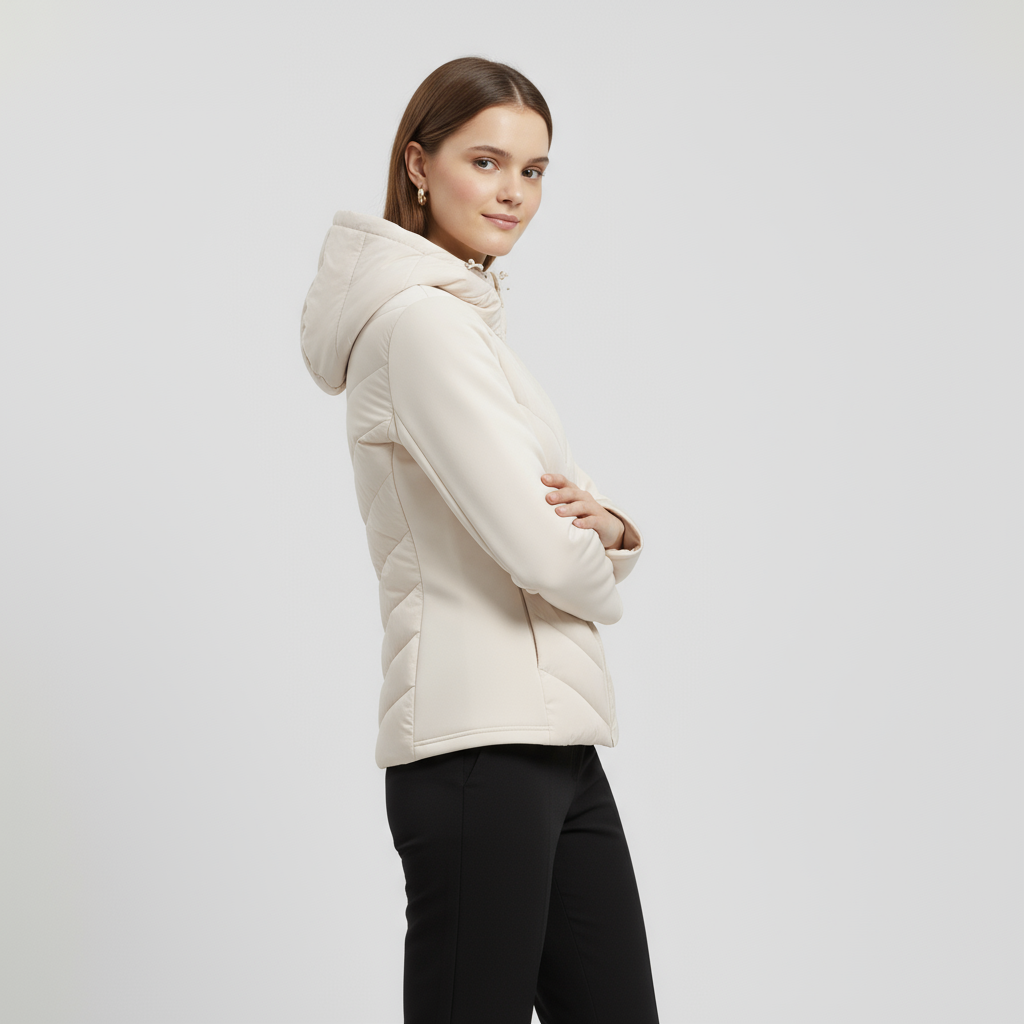 Veste coupe-vent matelassée pour femmes avec manches extensibles