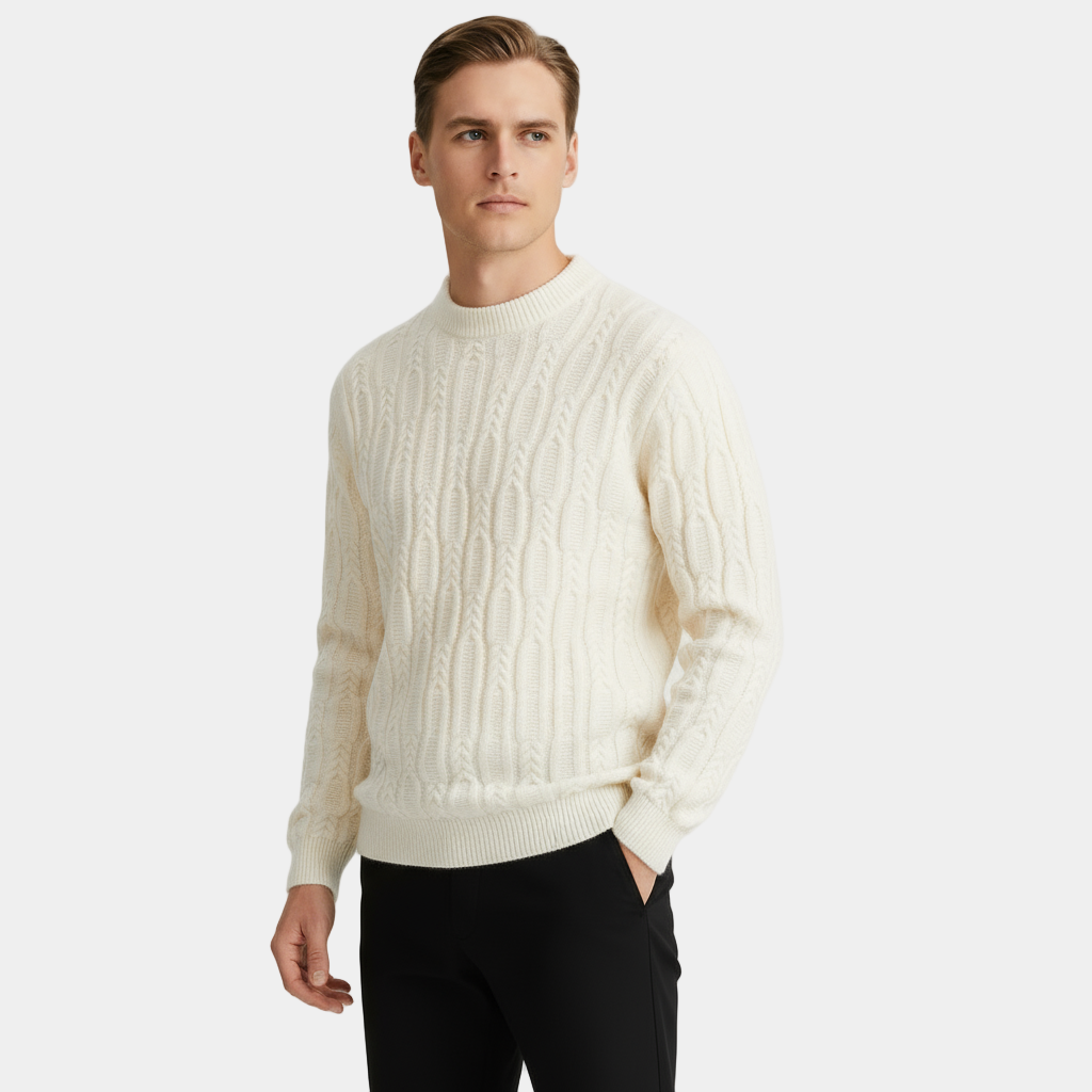 Pull homme à motifs en maille – col rond