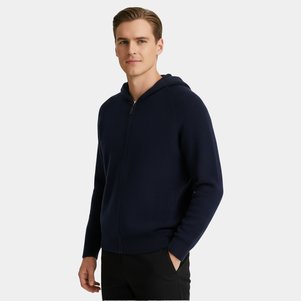 Cardigan zippé en cachemire classique pour homme