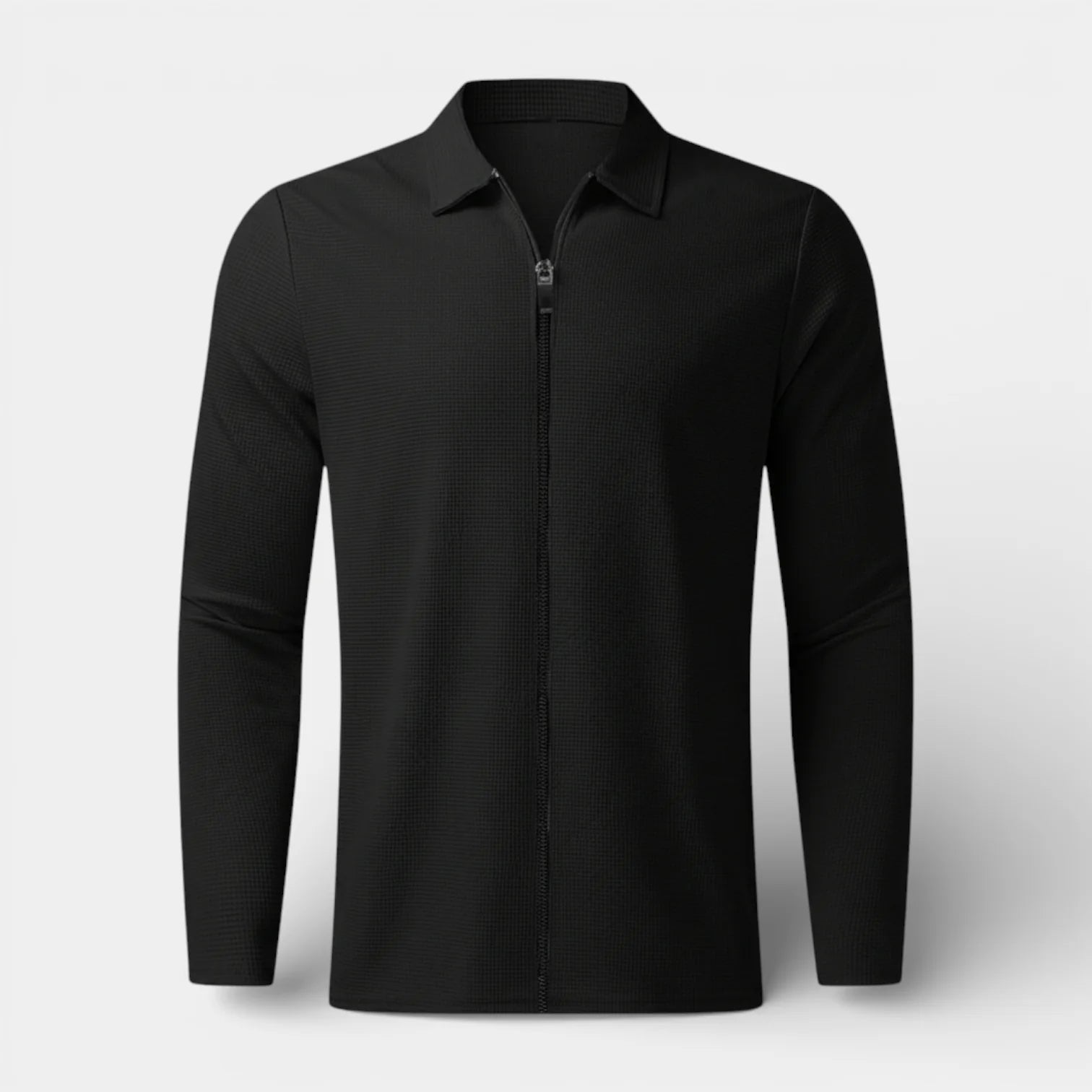 Polo tricot zippé à l'avant pour homme – col élégant