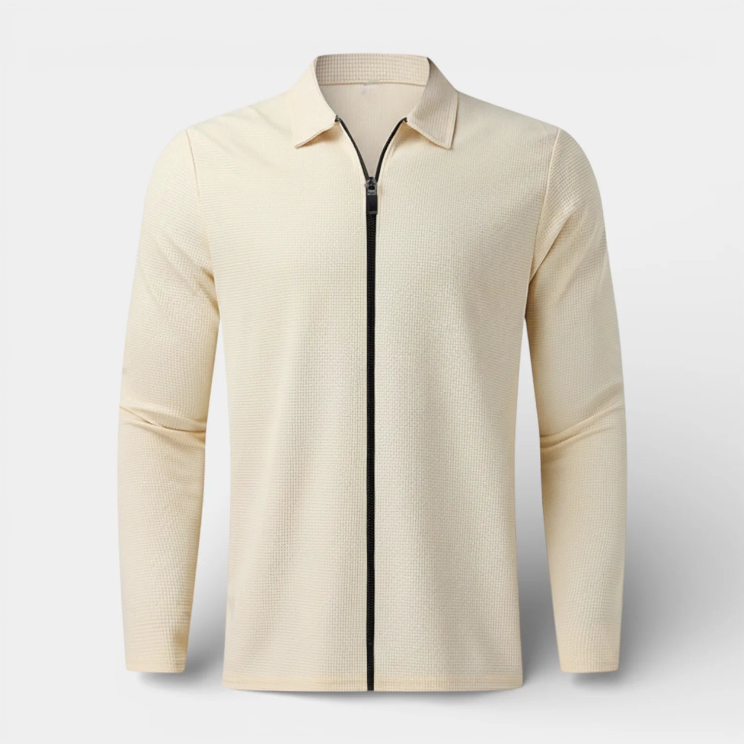 Polo tricot zippé à l'avant pour homme – col élégant