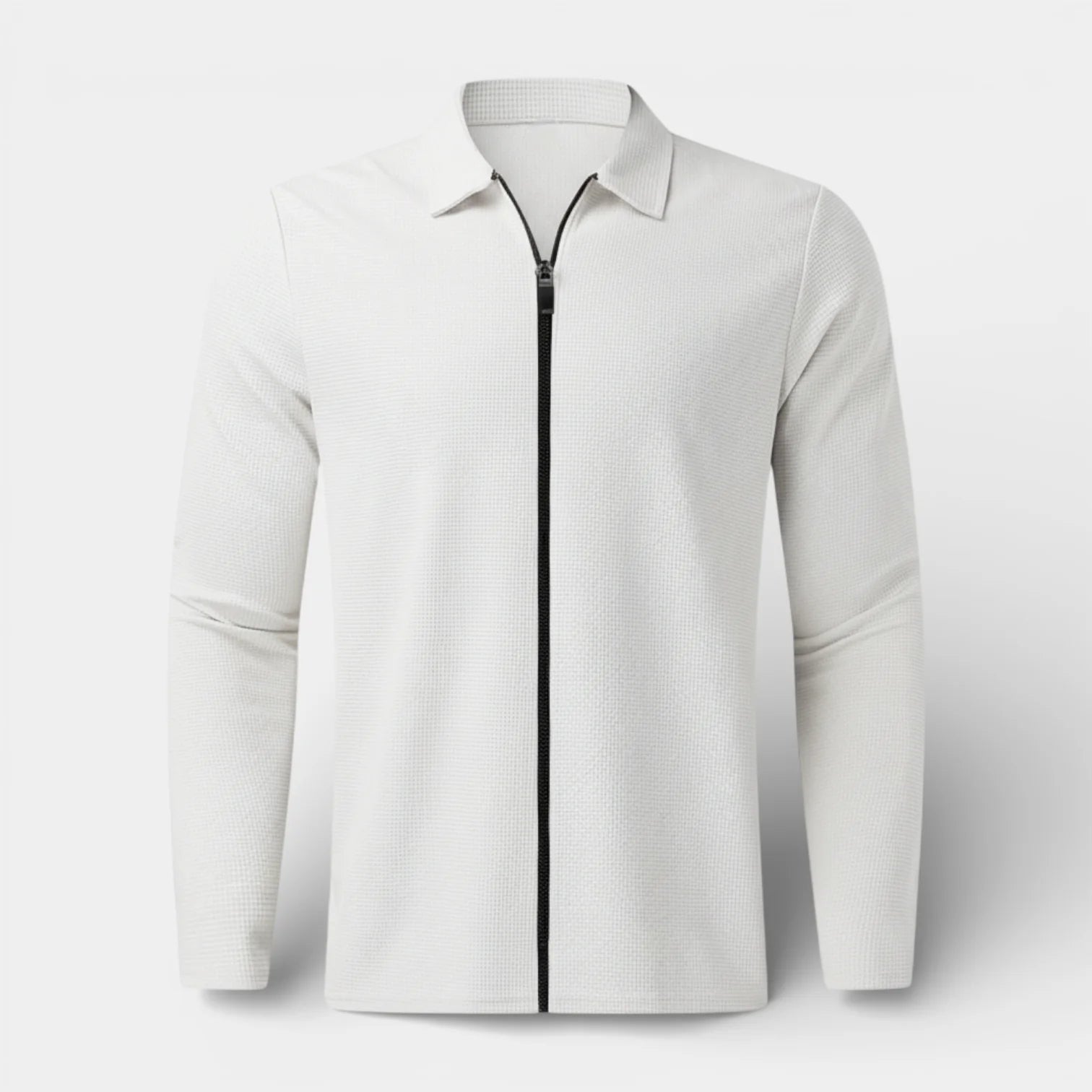 Polo tricot zippé à l'avant pour homme – col élégant