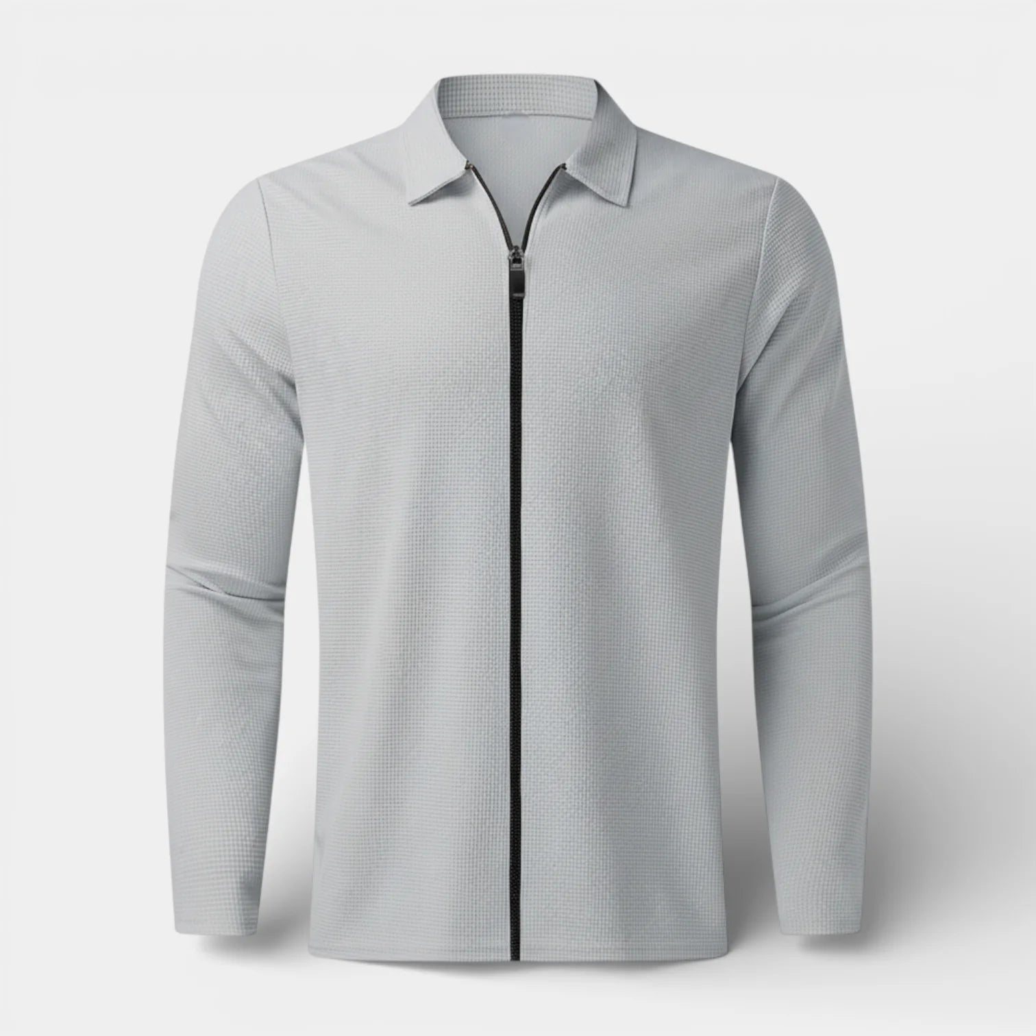 Polo tricot zippé à l'avant pour homme – col élégant