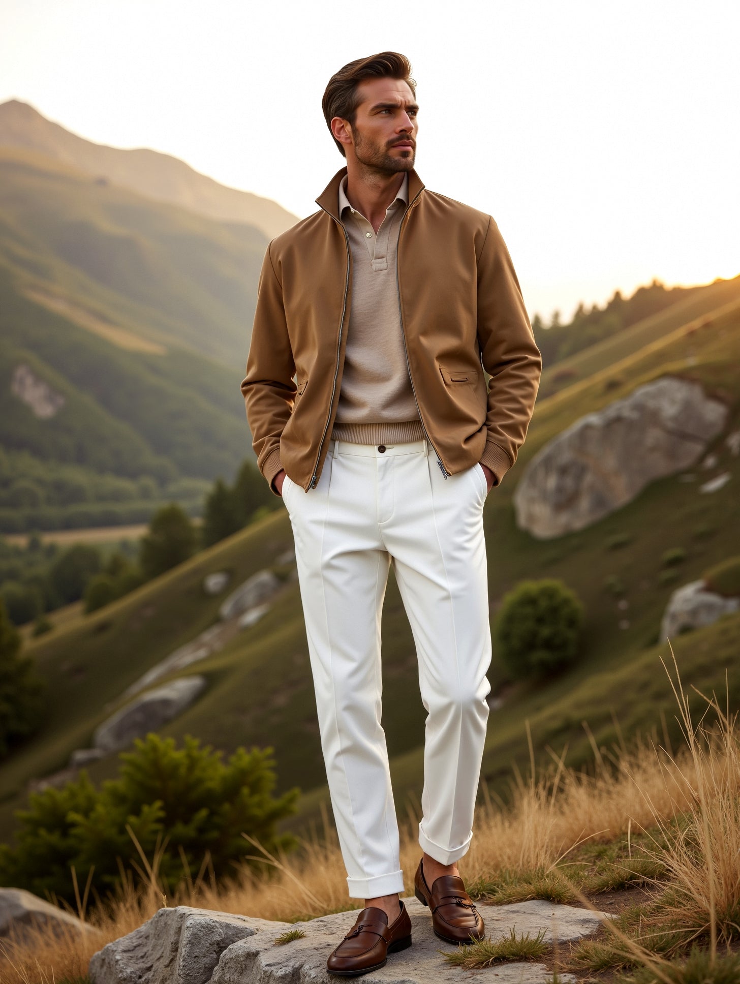 Pantalon chino à plis