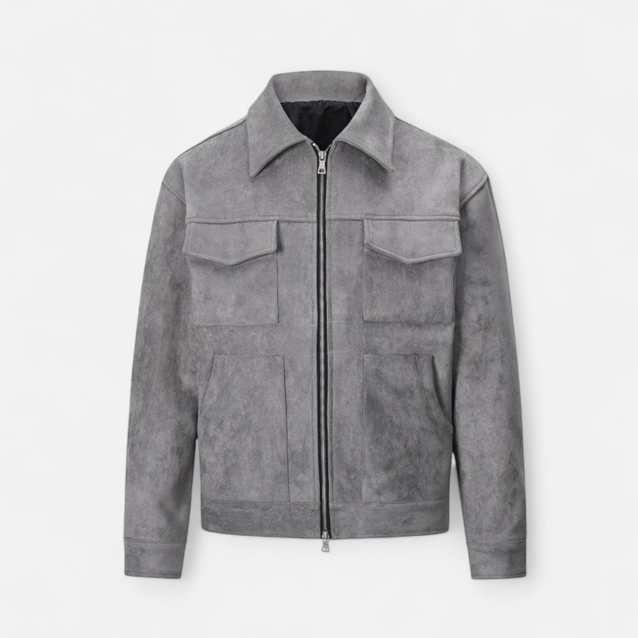 Veste en daim pour homme à coupe ample