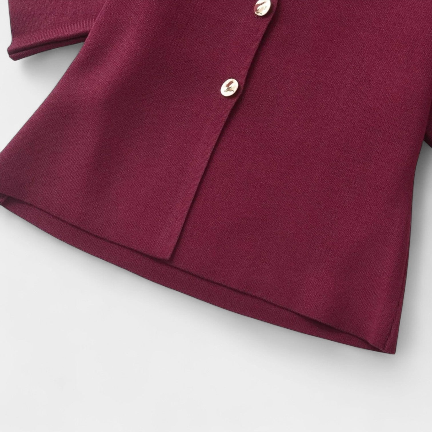 Cardigan en maille à col en V pour femme, manches demi-longues