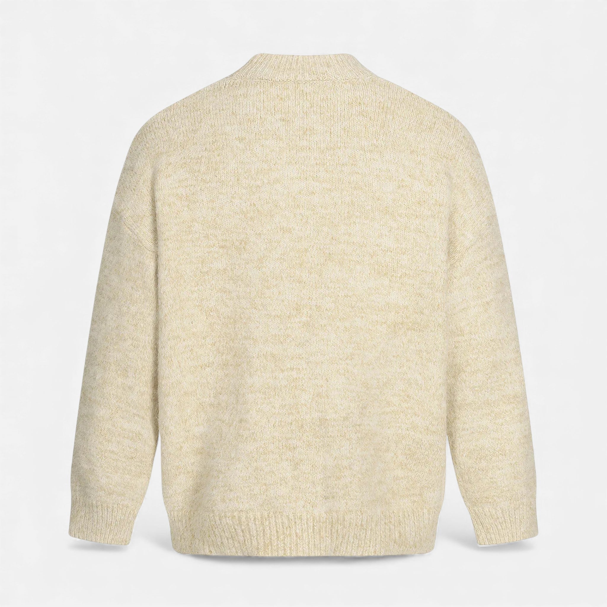 Pull homme à col rond effet laine