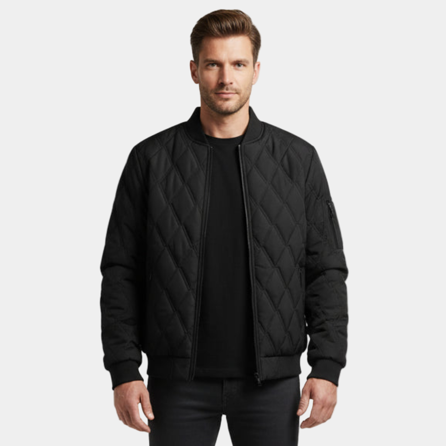 Veste bomber matelassée pour homme – Veste d'hiver doublée de polaire