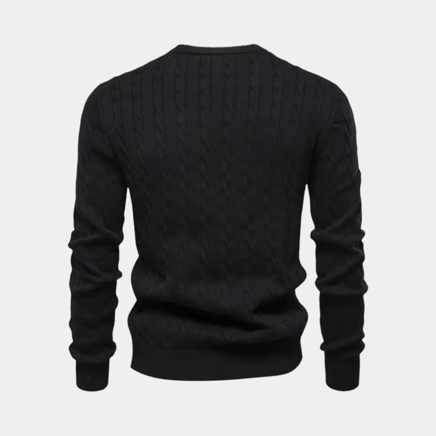 Pull en maille torsadée pour homme – Col rond classique