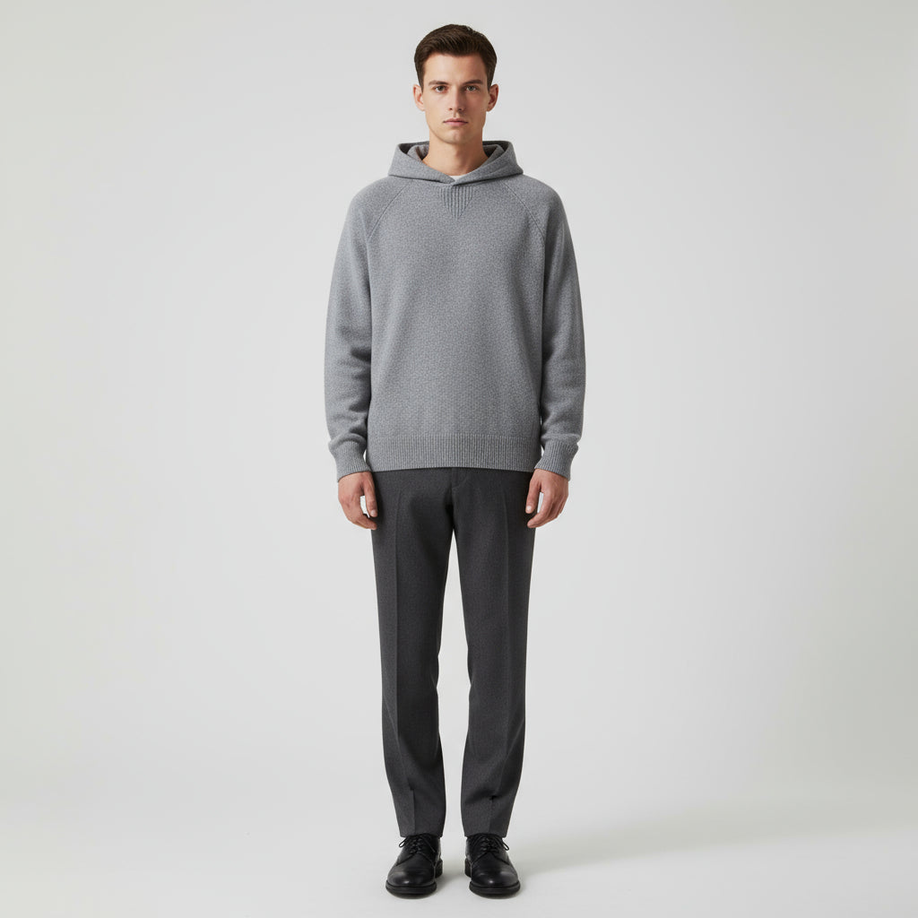 Pull à capuche en laine mélangée pour homme