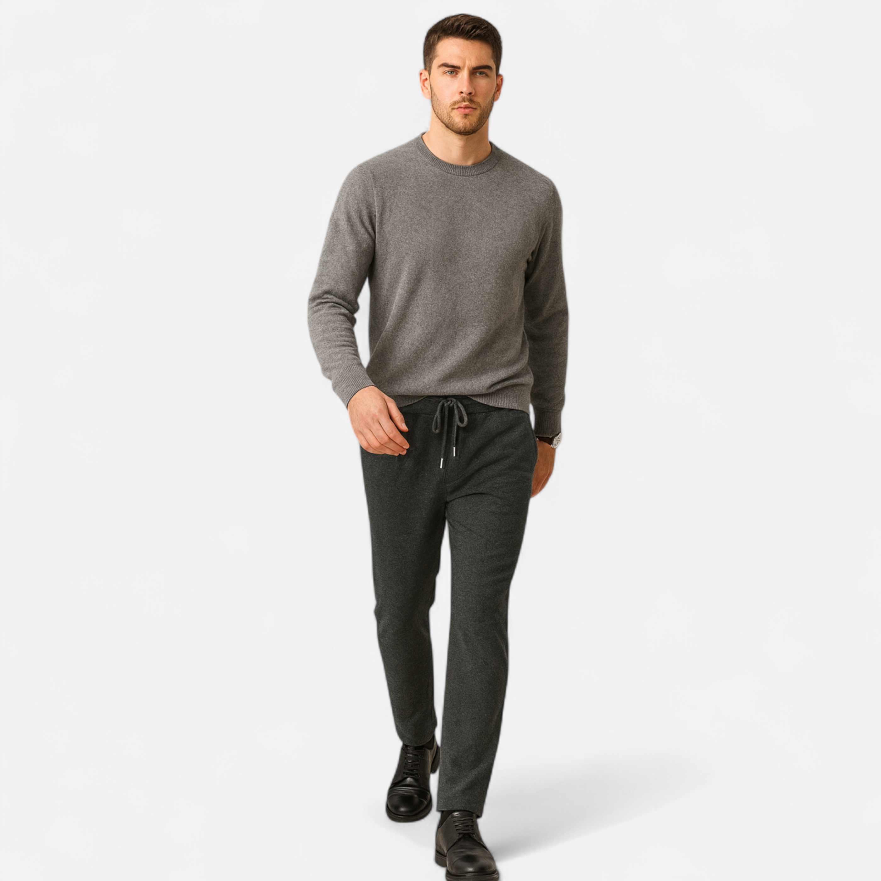 Pantalon tricoté en laine mérinos pour homme
