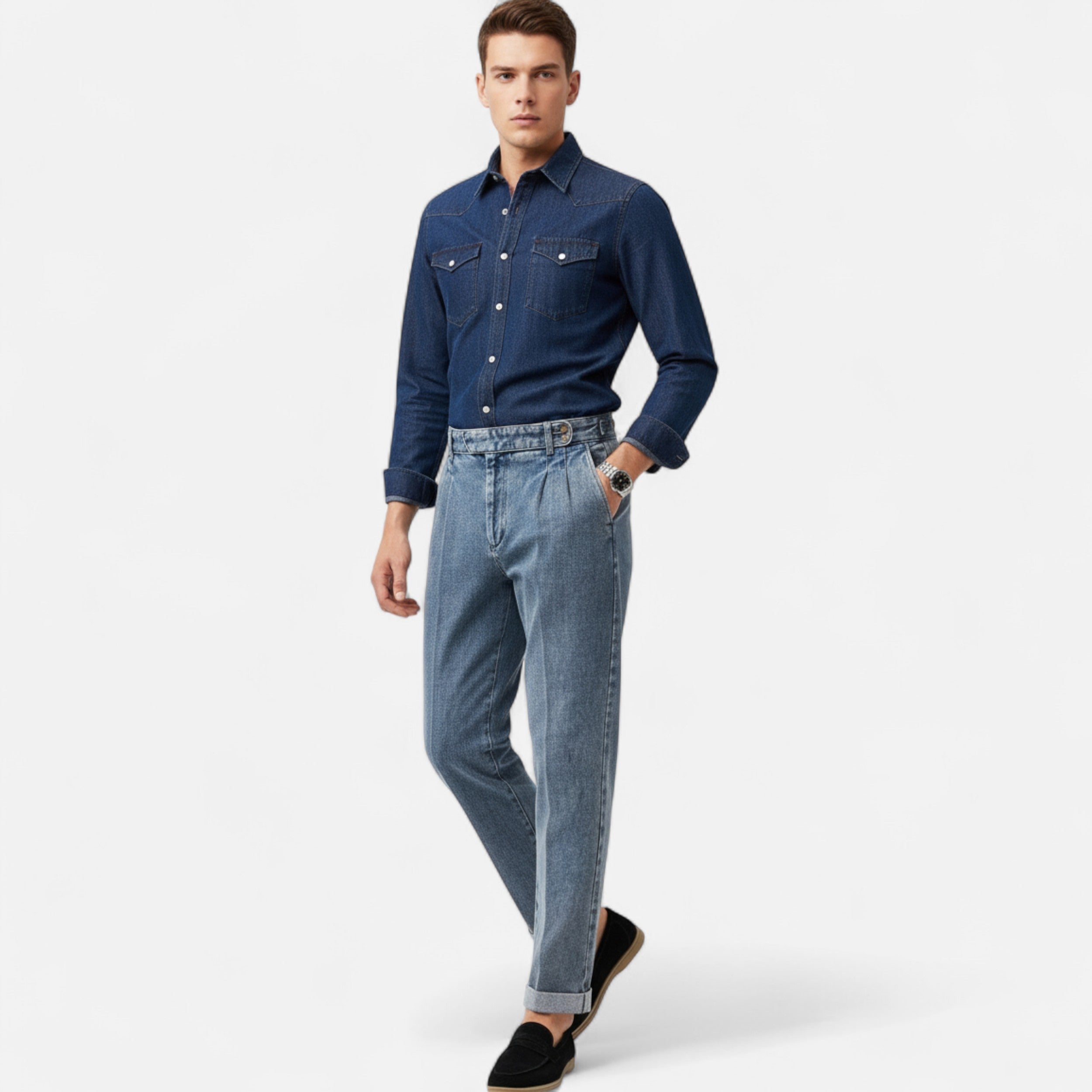 Jeans vintage pour hommes | Coupe droite classique