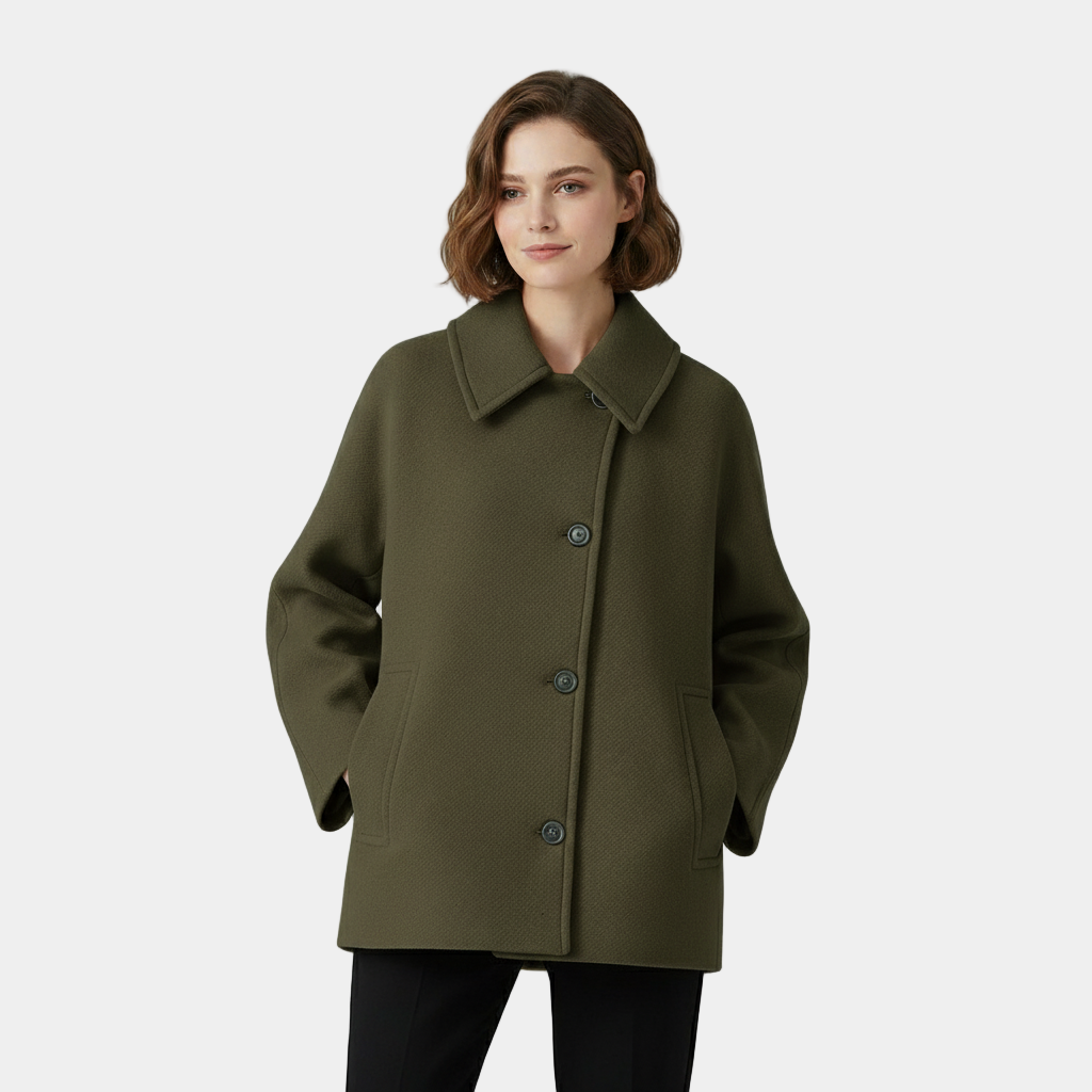 Manteau doux en laine mélangée pour femme