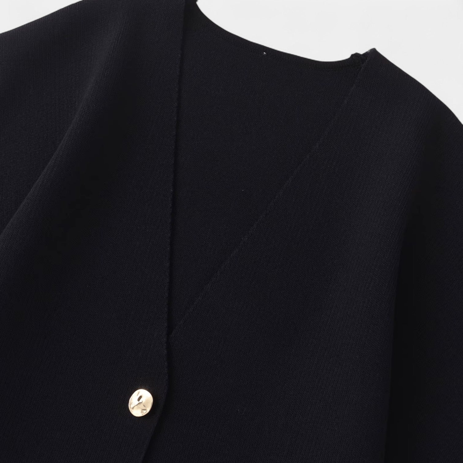 Cardigan en maille à col en V pour femme, manches demi-longues