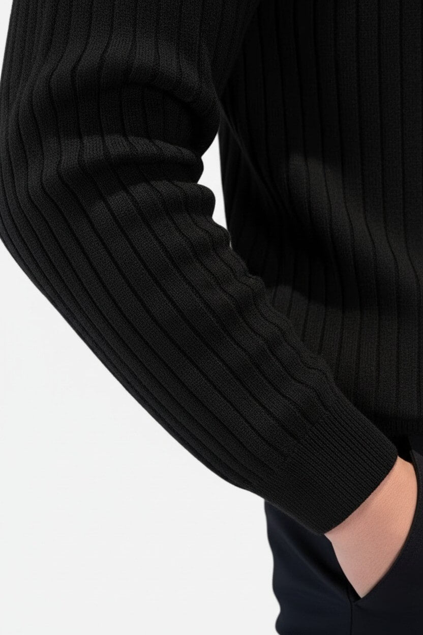 Pull en maille à col en V pour homme – col polo – Automne-Hiver