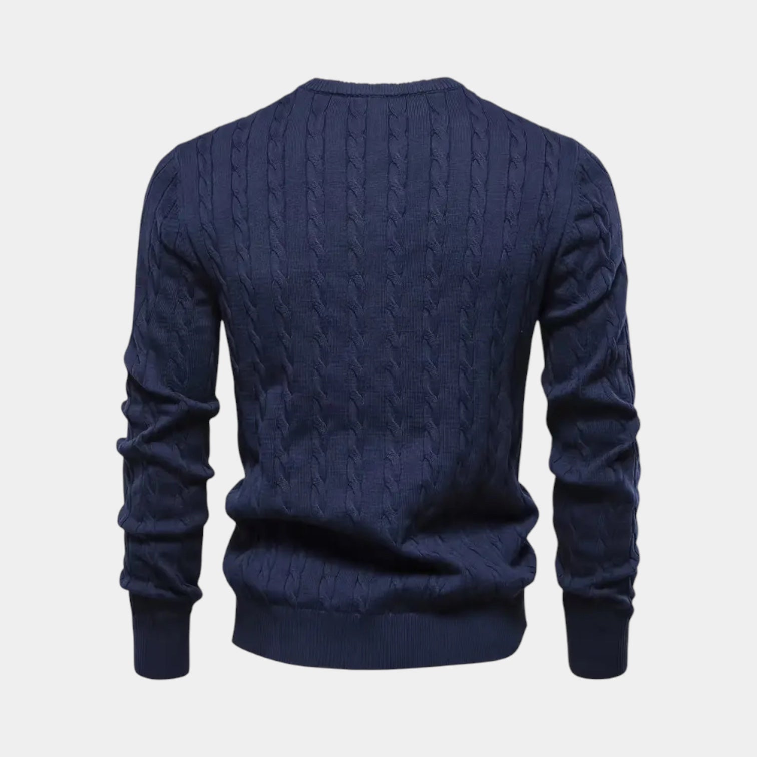 Pull en maille torsadée pour homme – Col rond classique