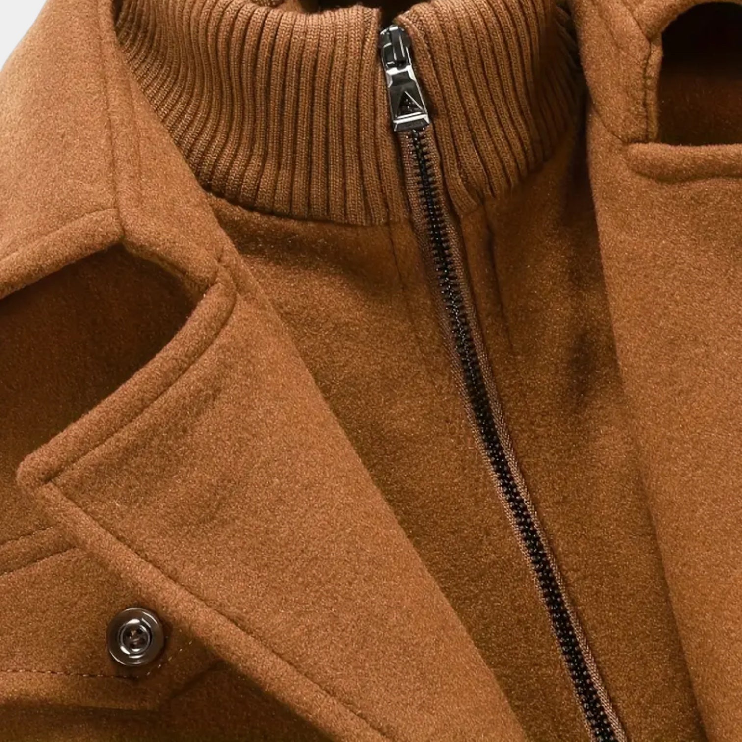 Manteau d'hiver en laine mélangée pour homme – pardessus boutonné à coupe ajustée
