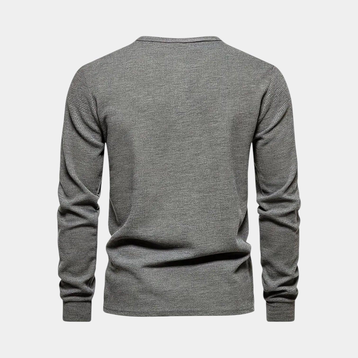 Sweat-shirt Henley en coton à maille nid-d'abeille pour homme