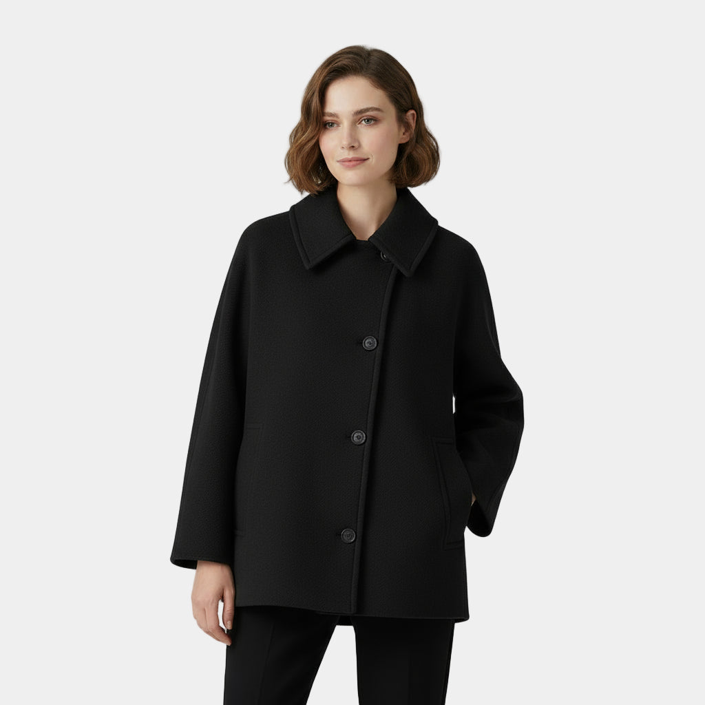 Manteau doux en laine mélangée pour femme