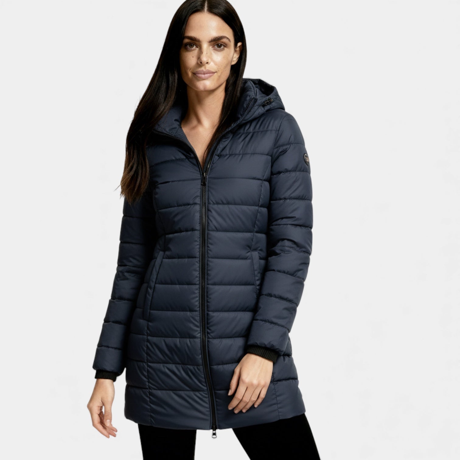Veste matelassée pour femme à capuche – manteau d'hiver à coupe ajustée