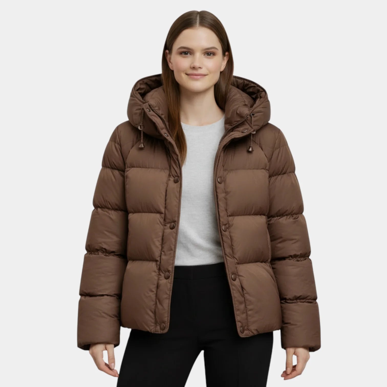 Veste matelassée à capuche pour femme – coupe courte