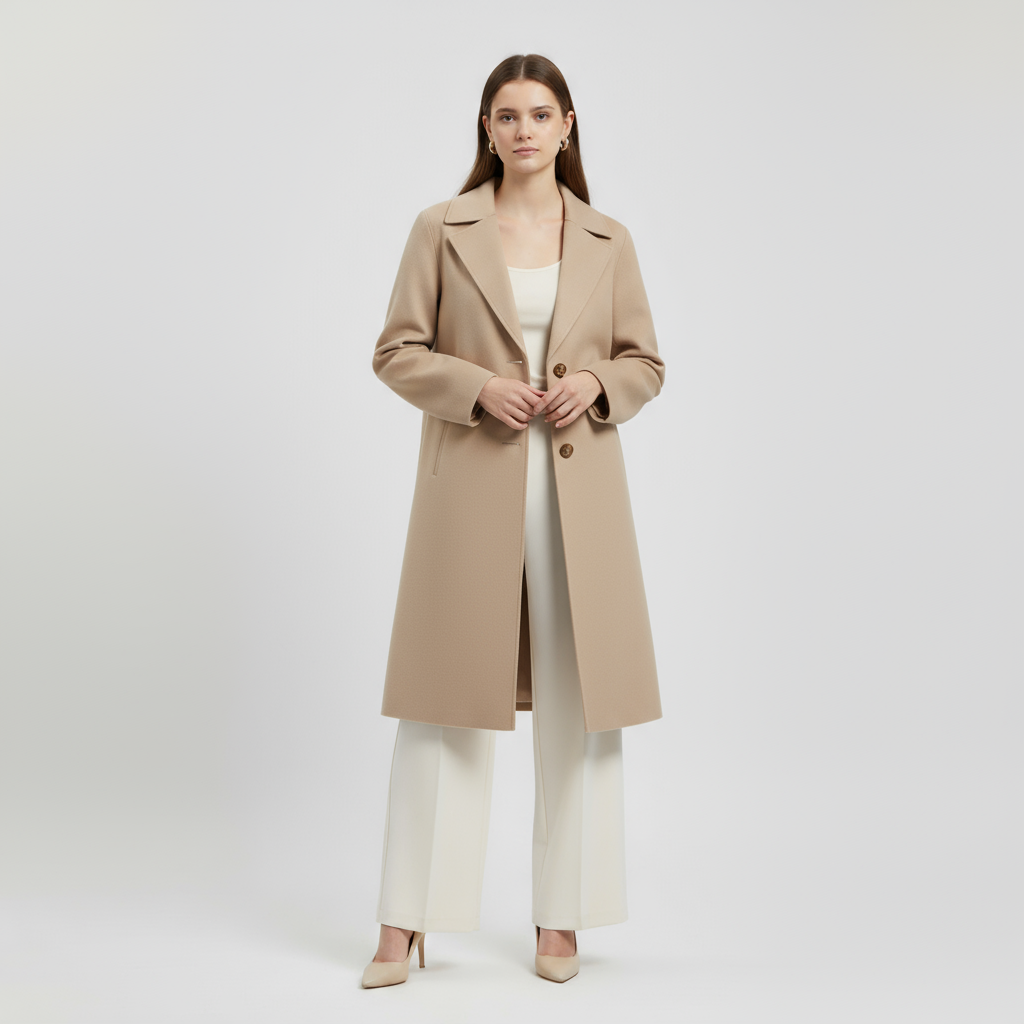 Manteau doux et élégant à coupe ajustée pour femmes