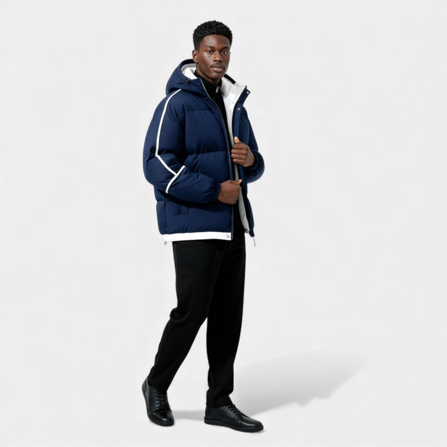 Doudoune matelassée en duvet pour homme – réfléchissante