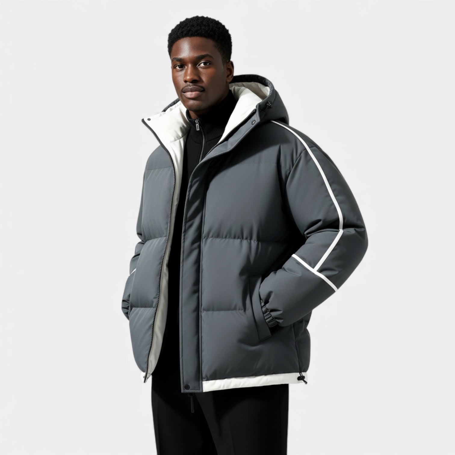 Doudoune matelassée en duvet pour homme – réfléchissante