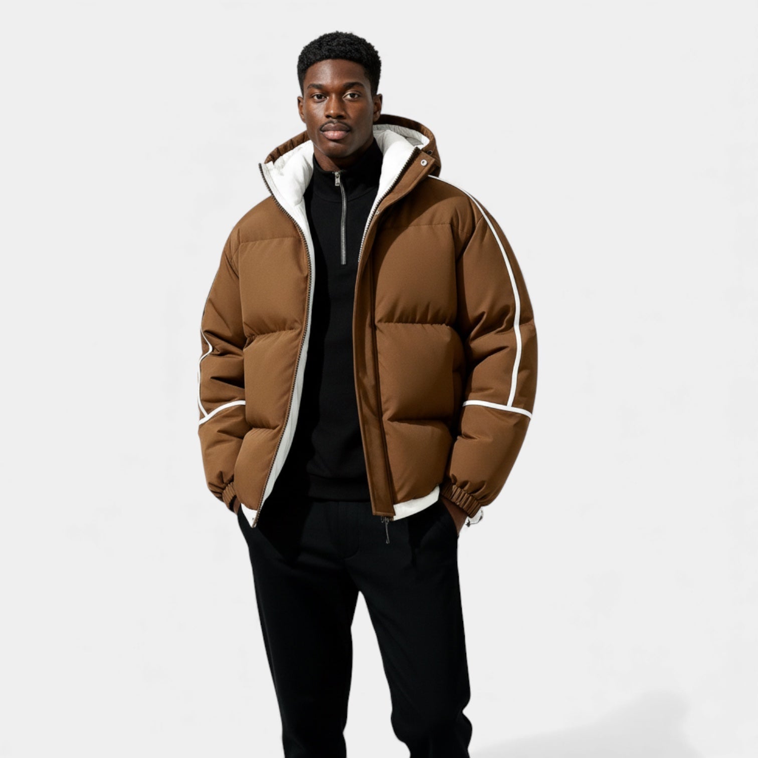 Doudoune matelassée en duvet pour homme – réfléchissante