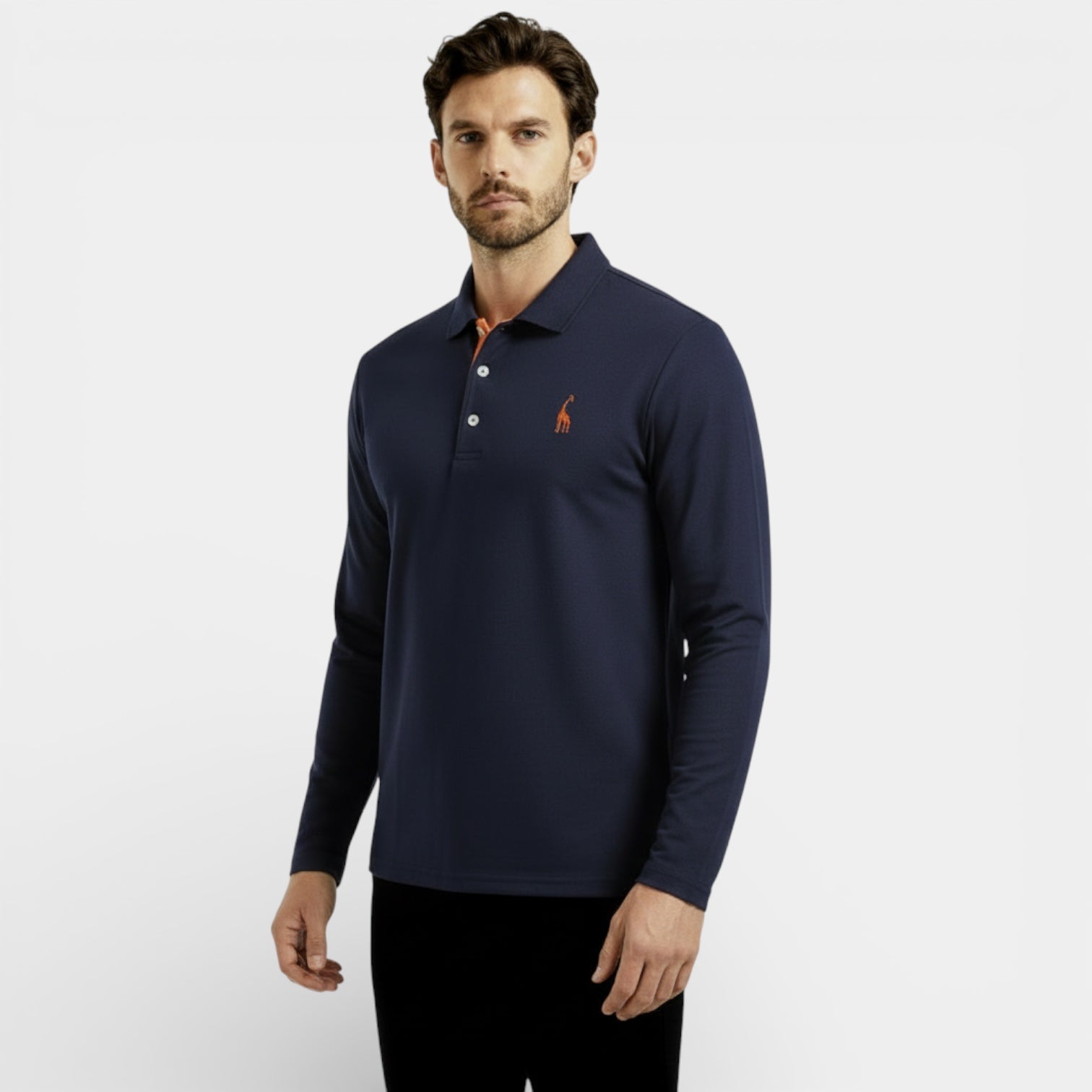 Polo classique à manches longues pour homme