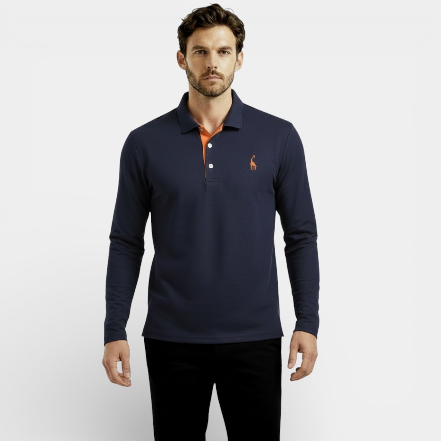 Polo classique à manches longues pour homme