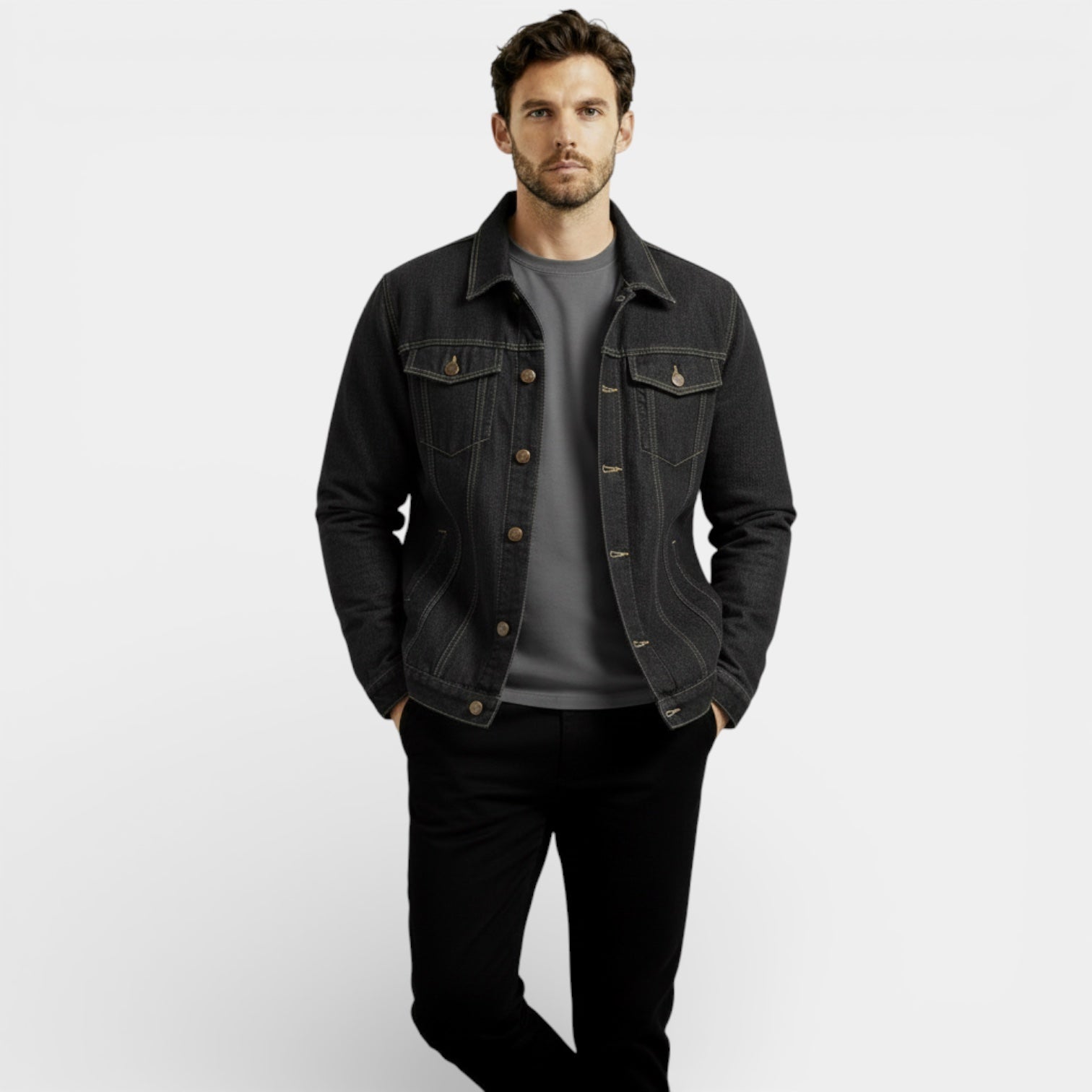Veste en jean classique pour homme – coupe régulière