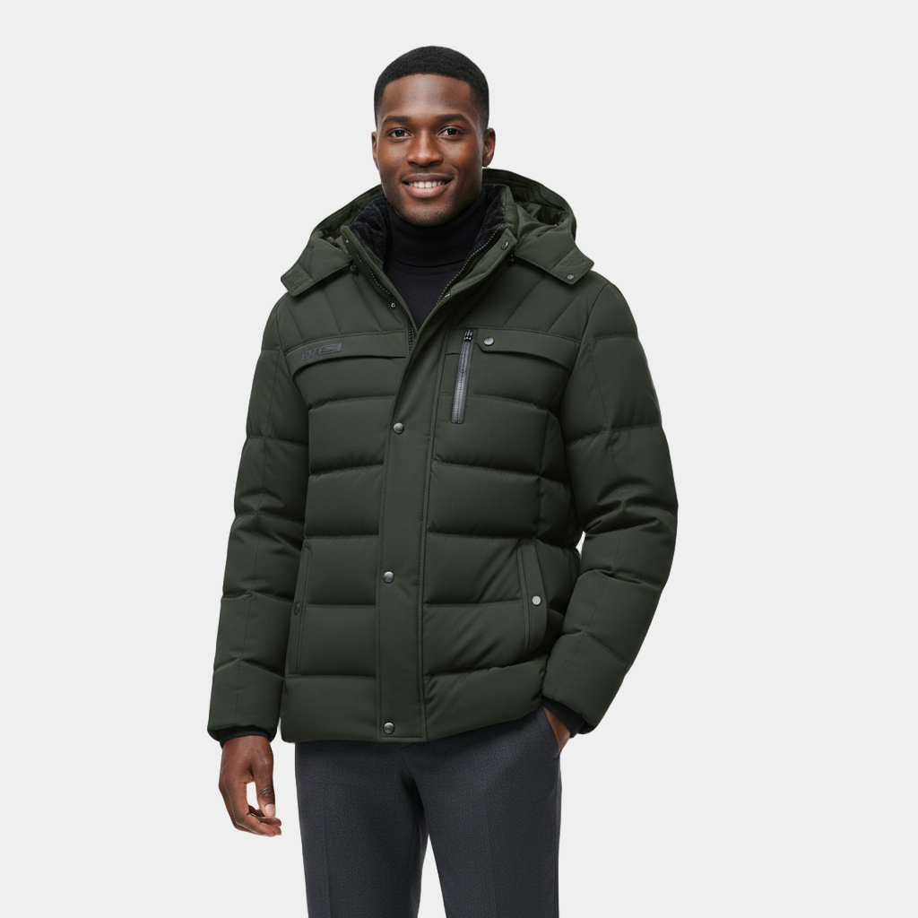 Doudoune longue d'hiver pour homme avec doublure en polaire