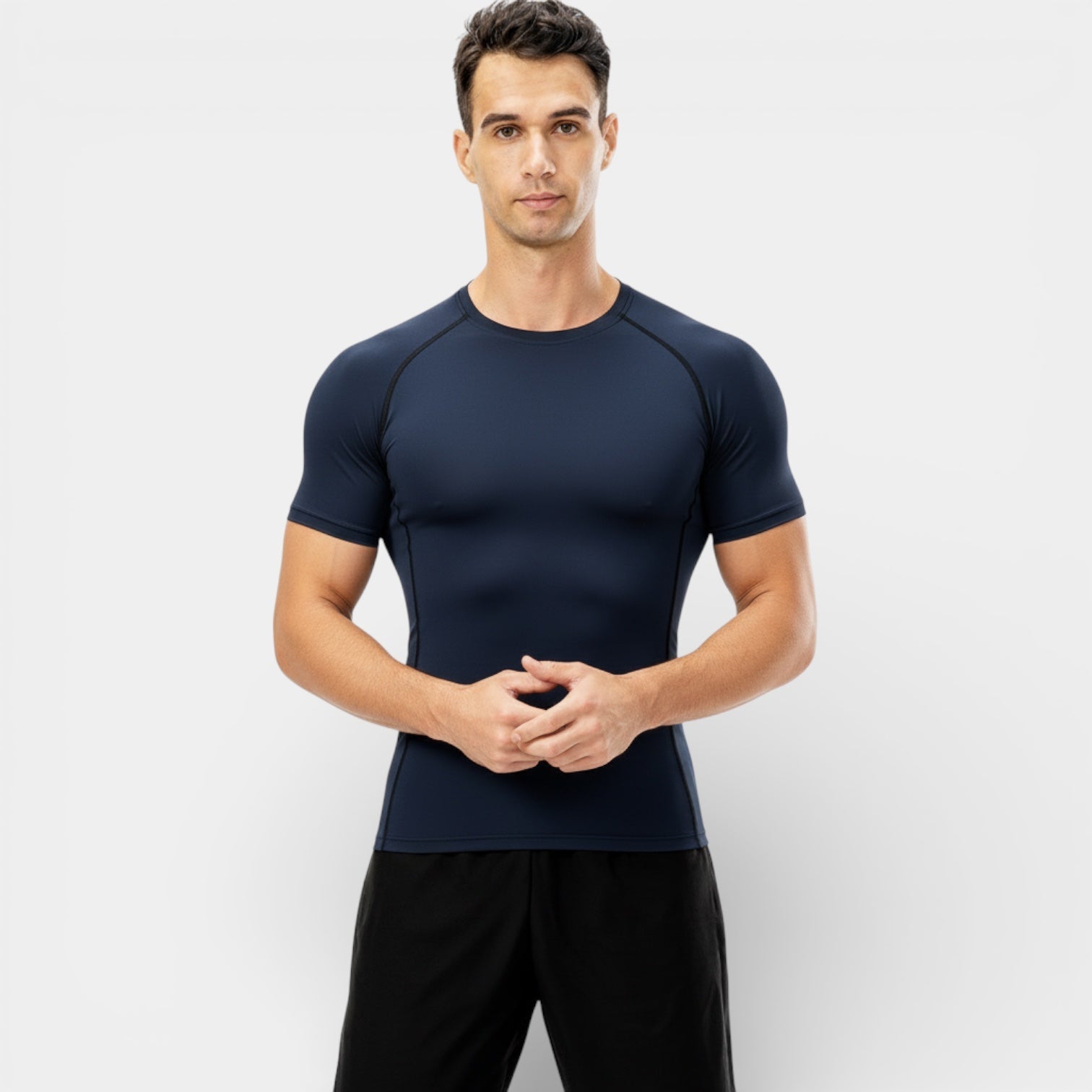 T-shirt de compression de performance pour homme – manches courtes, coupe athlétique