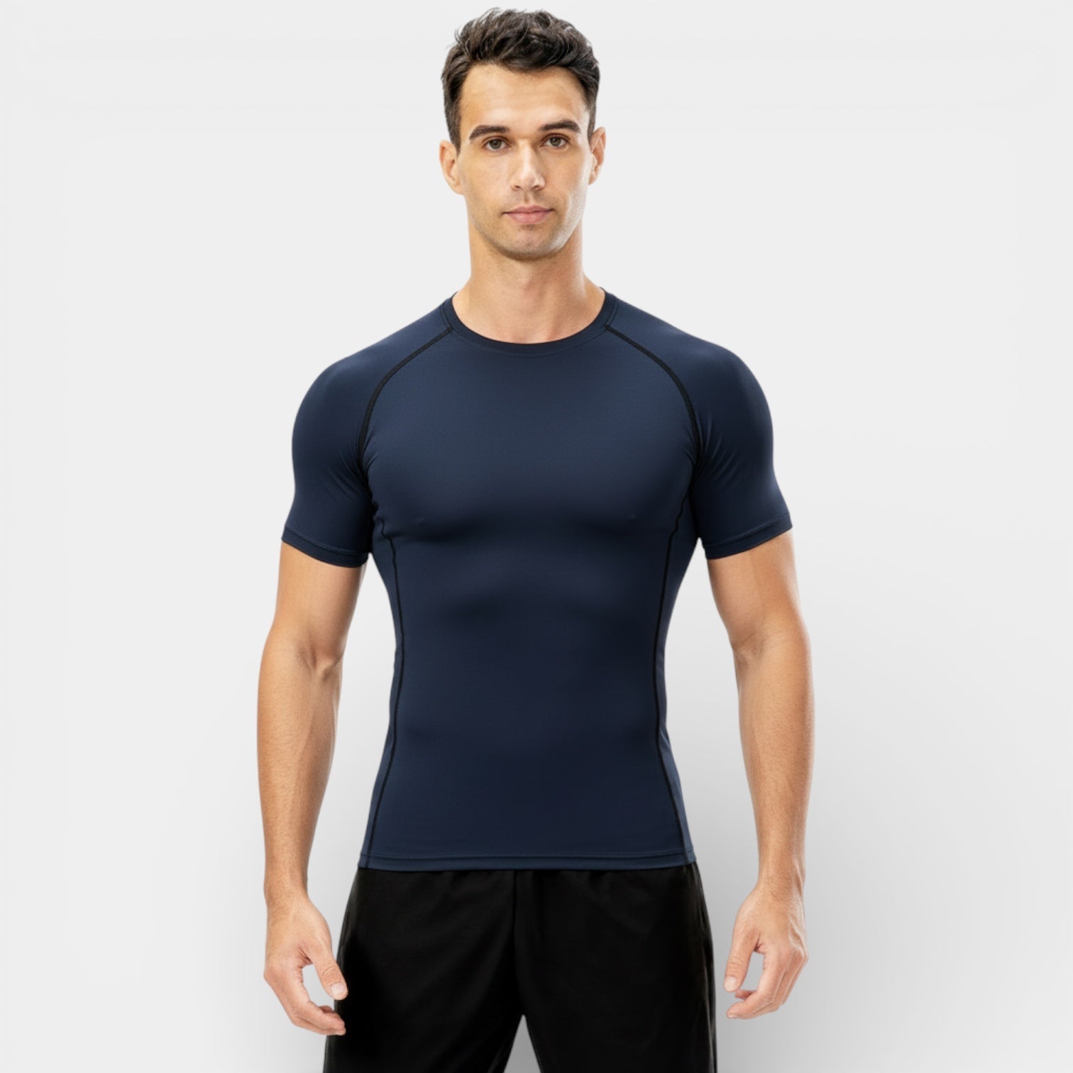 T-shirt de compression de performance pour homme – manches courtes, coupe athlétique