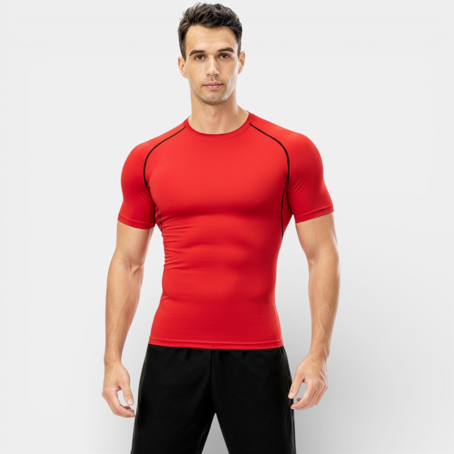 T-shirt de compression de performance pour homme – manches courtes, coupe athlétique