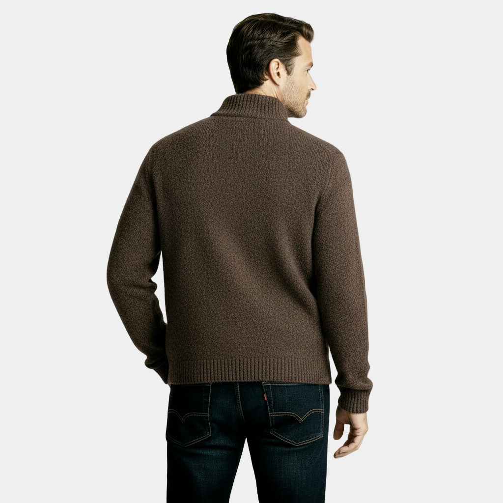 Cardigan homme en laine mélangée chinée, classique