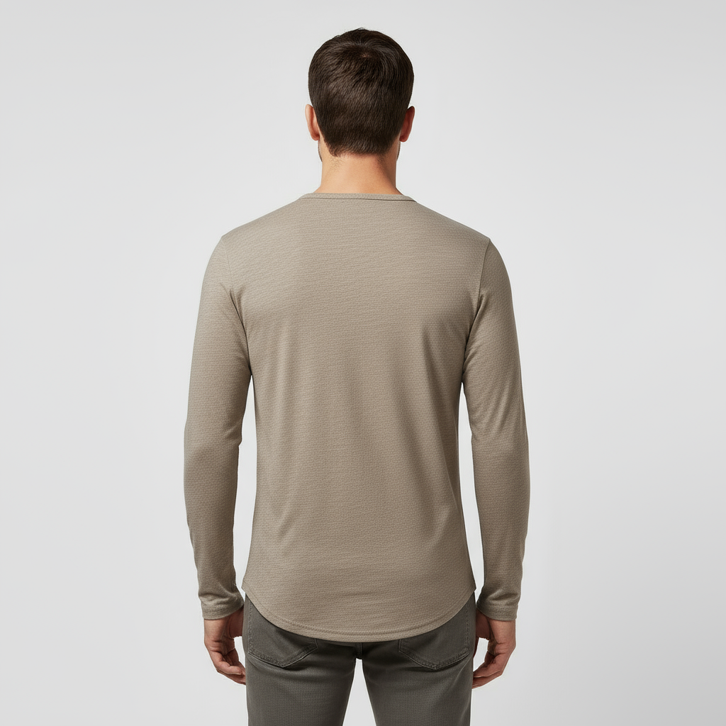 T-shirt Henley à manches longues pour homme