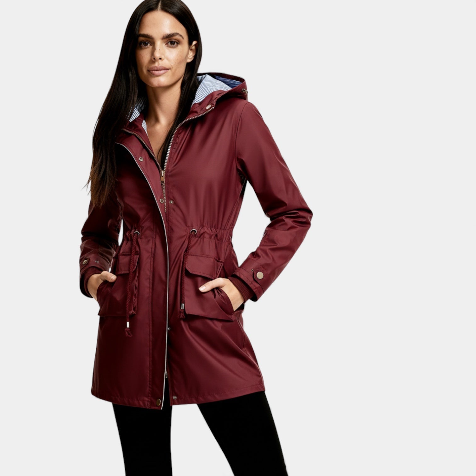 Parka imperméable à capuche pour femmes – manteau de pluie