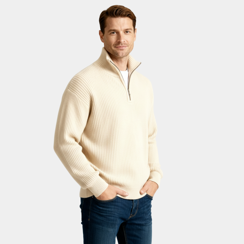 Pull en maille à demi-zip pour homme