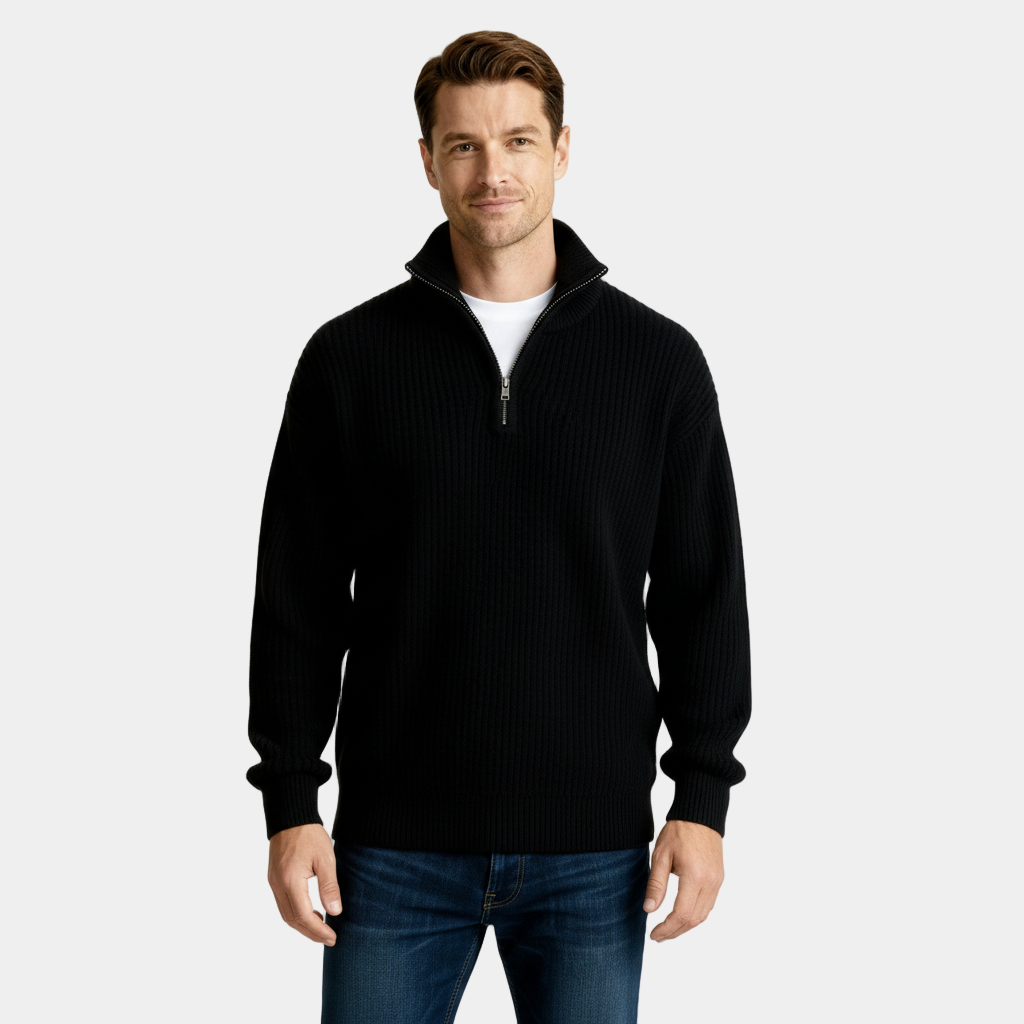 Pull en maille à demi-zip pour homme